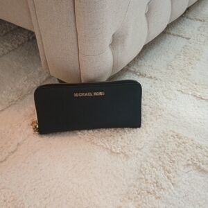 Michael Kors Black Zip-Around Wallet